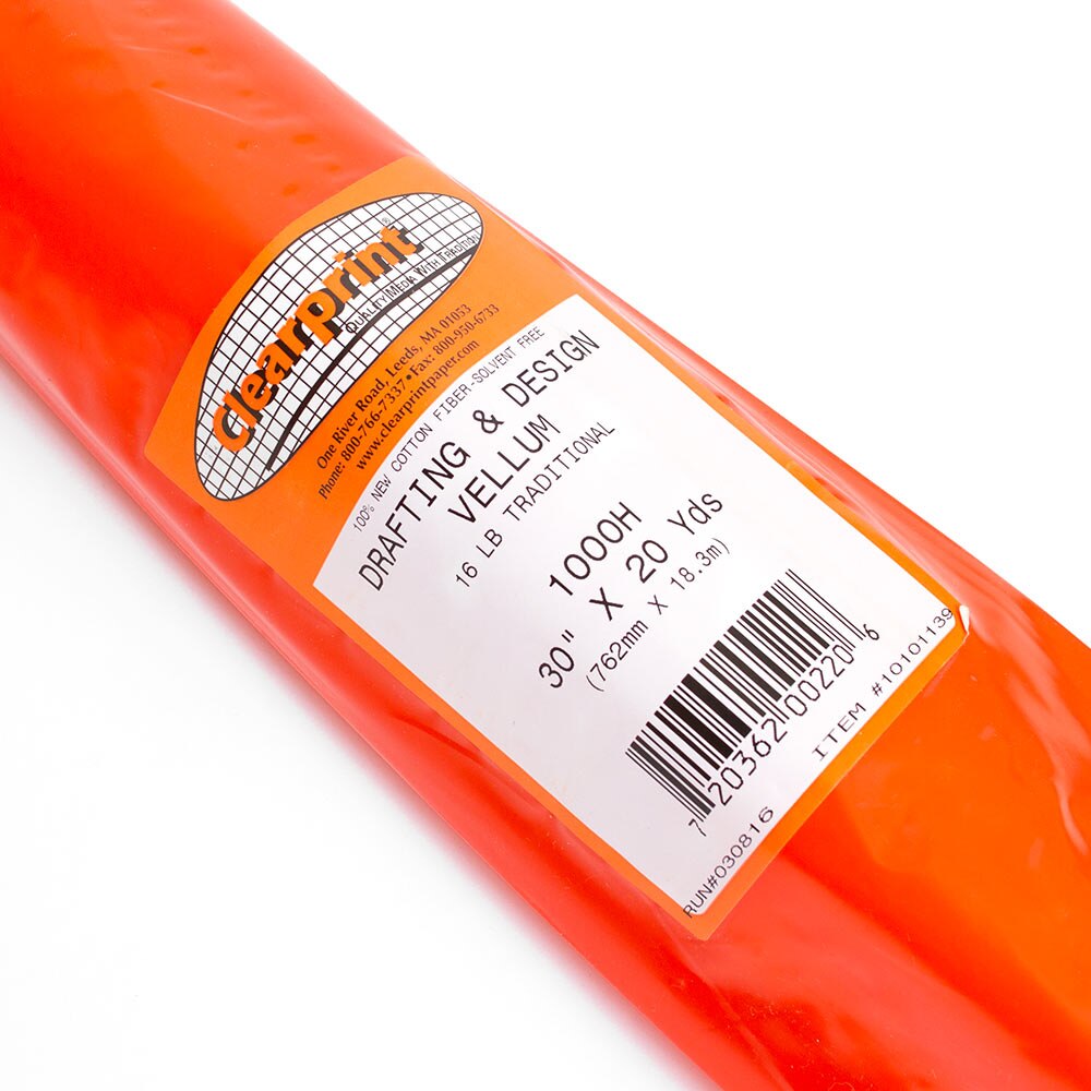 Clearprint 1000H Design Vellum Roll 16 Lb 100 Cotton 42 Inches W Yards L... For Sale Online